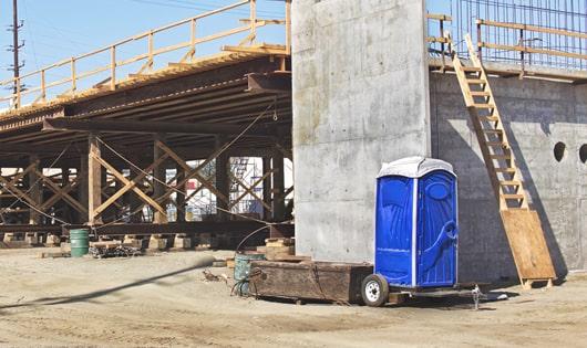 handy and practical toilets located at a work site